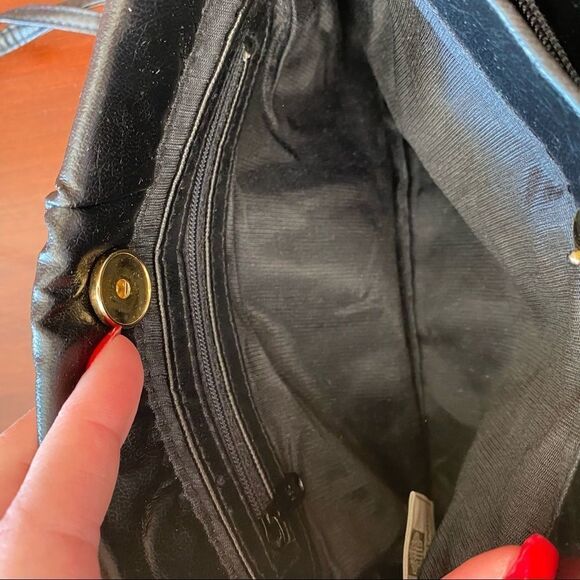 Holiday Fair 2 Pocket Purse w/ Braided Accent & Detachable Strap - Black & Gold - Picture 4 of 11